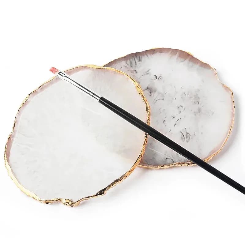 Palette per Nail Art in Resina Agata, Strumento per Miscelare e Esporre Smalto Gel