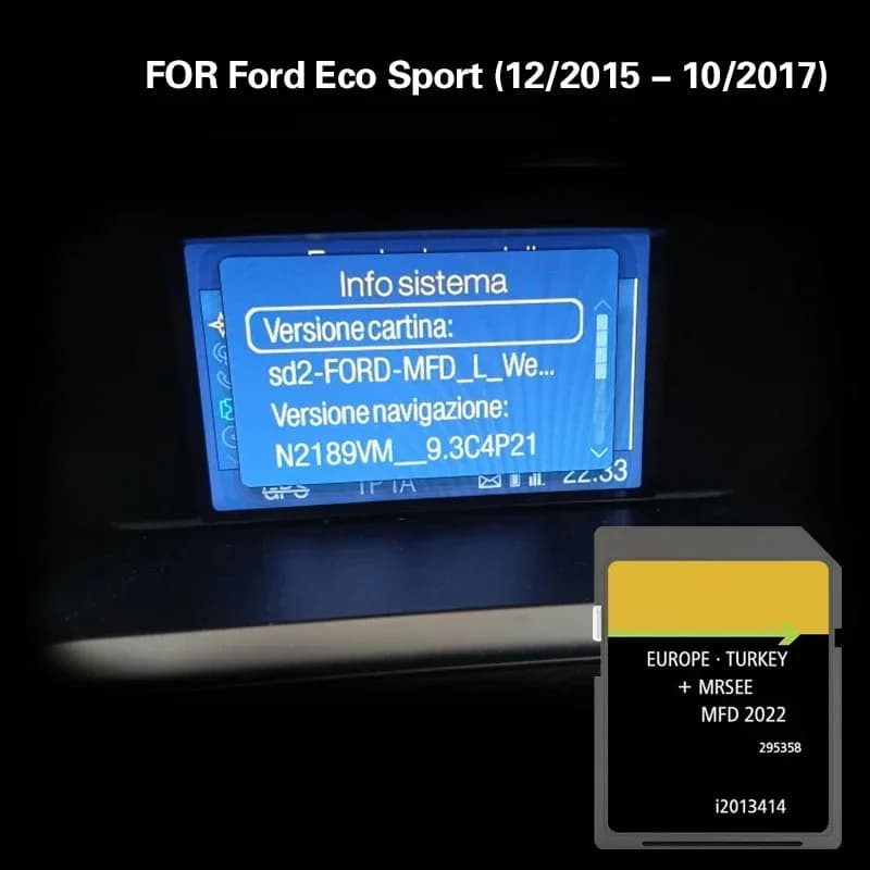 Aggiornamento Mappa UE Croazia Repubblica Ceca Danimarca per Ford Eco Sport 12/2015 - 10/2017 Scheda di Memoria SD per Navigazione