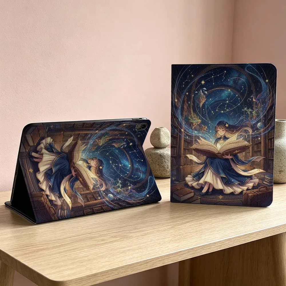 Girl Reading Book Print Soft For iPad Pro Air mini 7 6 5 4 3 2 1 9gen 8gen M5 M4 11th 10th A17 Pro A16 Inch Tablet Case