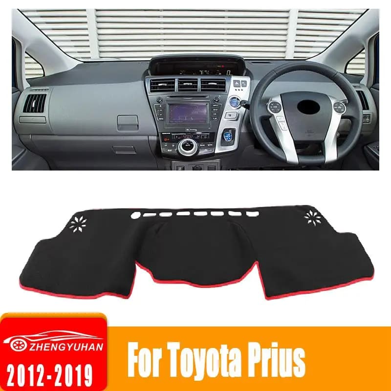 Copertura del cruscotto dell'auto evita il tappetino luminoso tappeti anti-uv tappetino antiscivolo per Toyota Prius V Alpha Daihatsu Mebius 2012-2018 2019 ZVW40