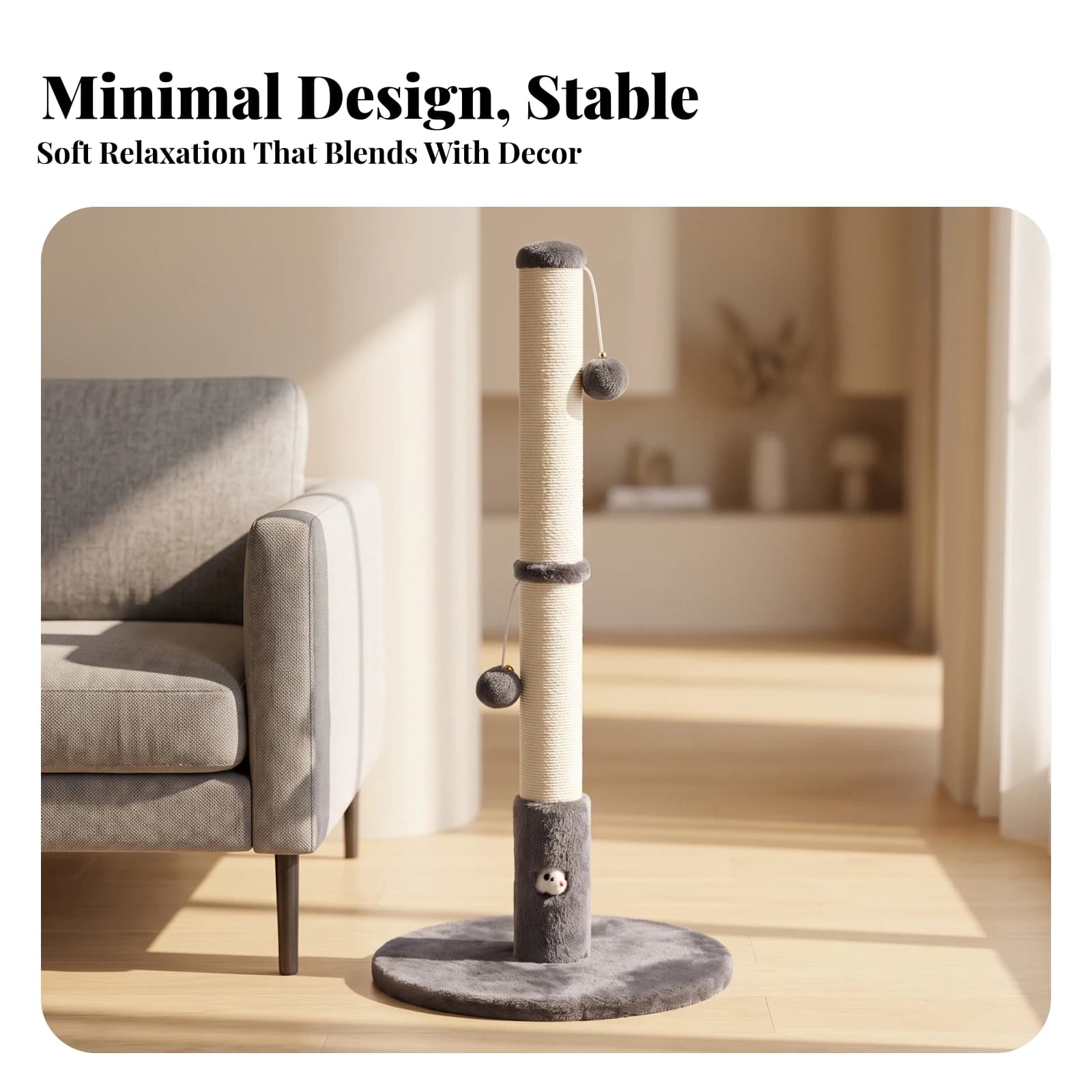 Cat Scratching Post with Toys Space-Saving Sisal Scratching Post Cat Activity Tree Stable Pet Furniture Multifunctional for Cats