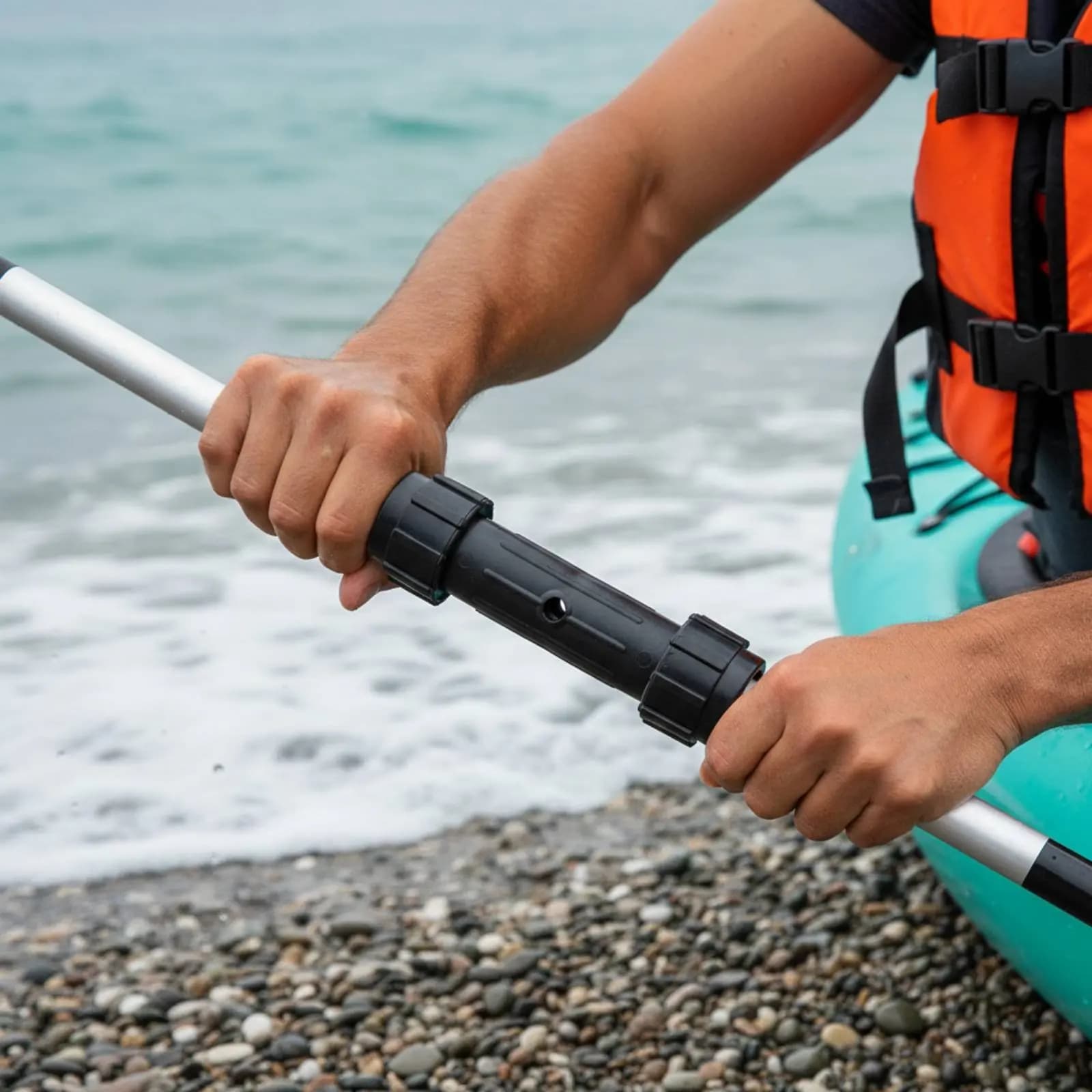 Connettore per Pagaia da Kayak, Giunto Sicuro per Asta della Pagaia, Giuntatore per Asta della Remo, Costruzione Durevole, Accessorio per Nautica