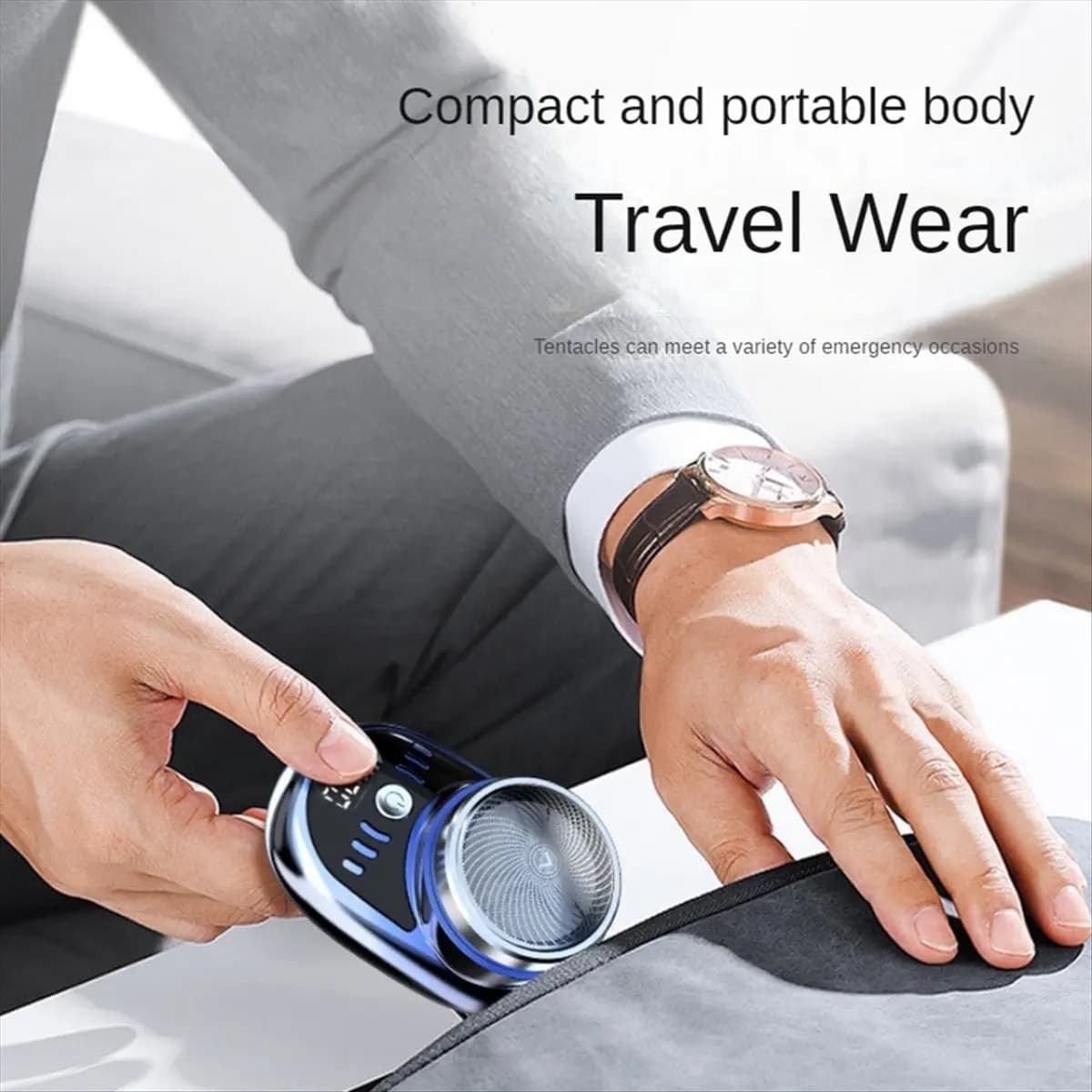 AA97 Electric Shaver USB Rechargeable Digital Display Men Travel Portable Detachable Shaver Beard Hair Trimmer,D
