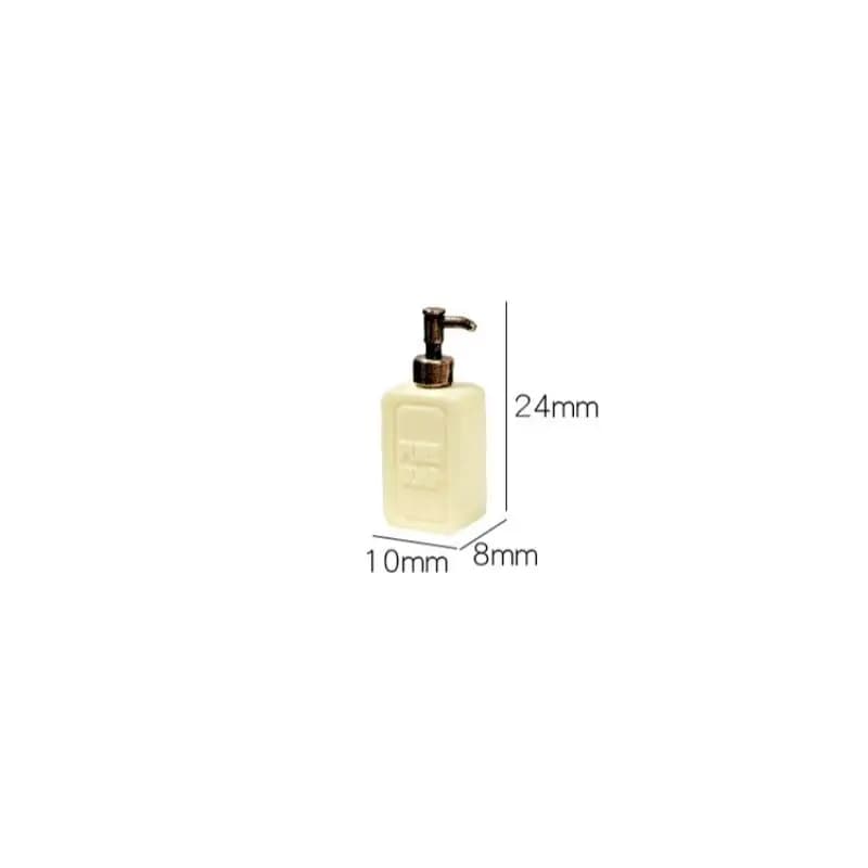 Set di 4 Accessori per Bagno in Miniatura, Dispenser di Sapone Giocattolo, Modellini per Casa delle Bambole