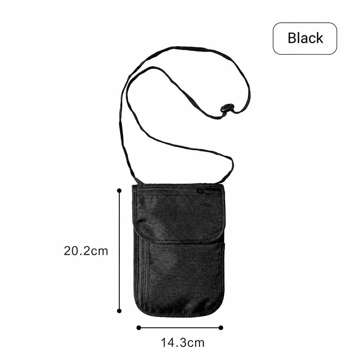 DFID Blocking Waist Pack, Water Resistant Crossbody Neck Pouch for Outdoor Travel Multi-compartment Passport Phone Card Holder