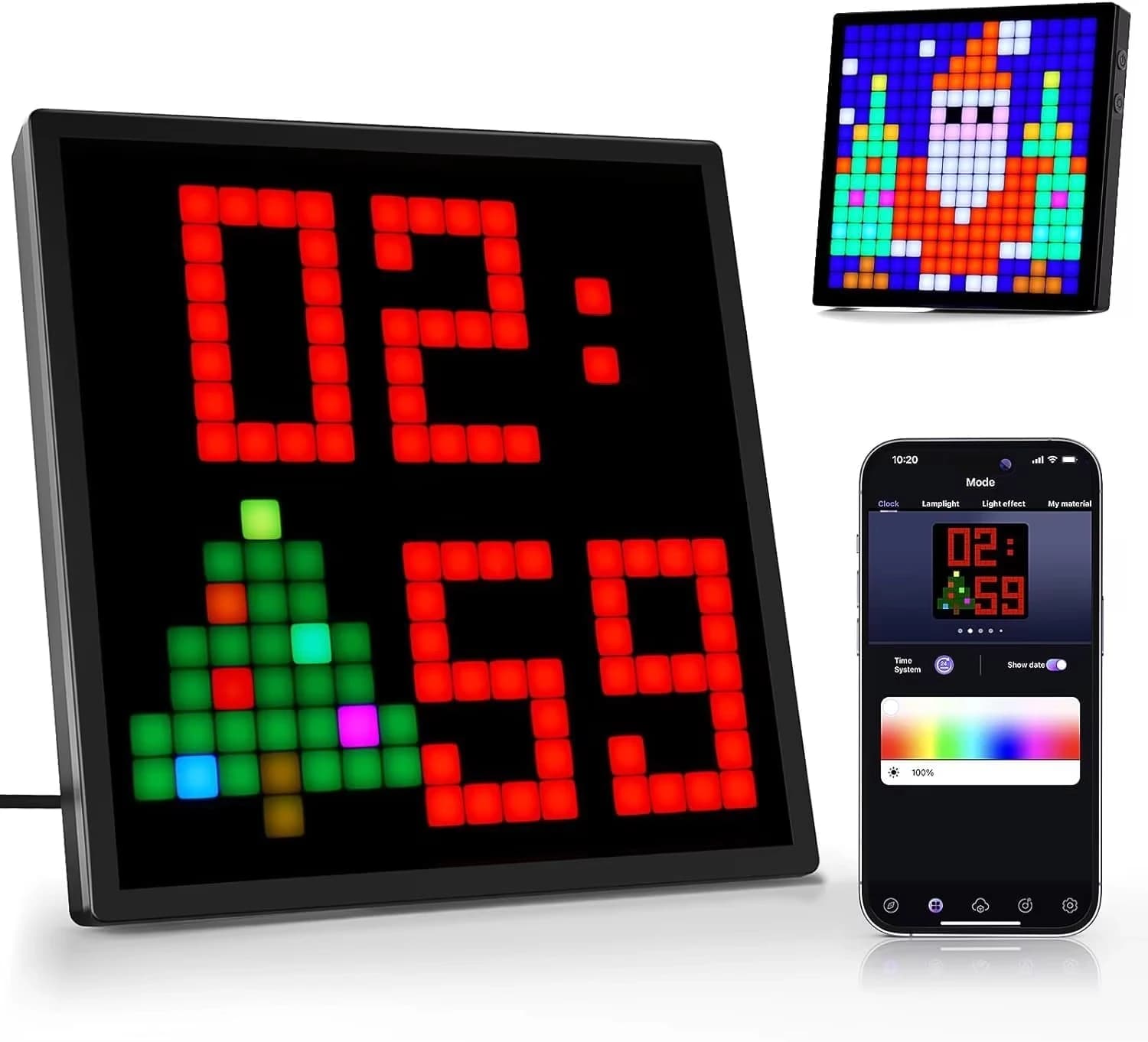 Display pixel a matrice LED fai-da-te Controllo app intelligente Cornice per foto digitale Schermo programmabile pixel Sala giochi Decorazioni per il desktop Luce notturna