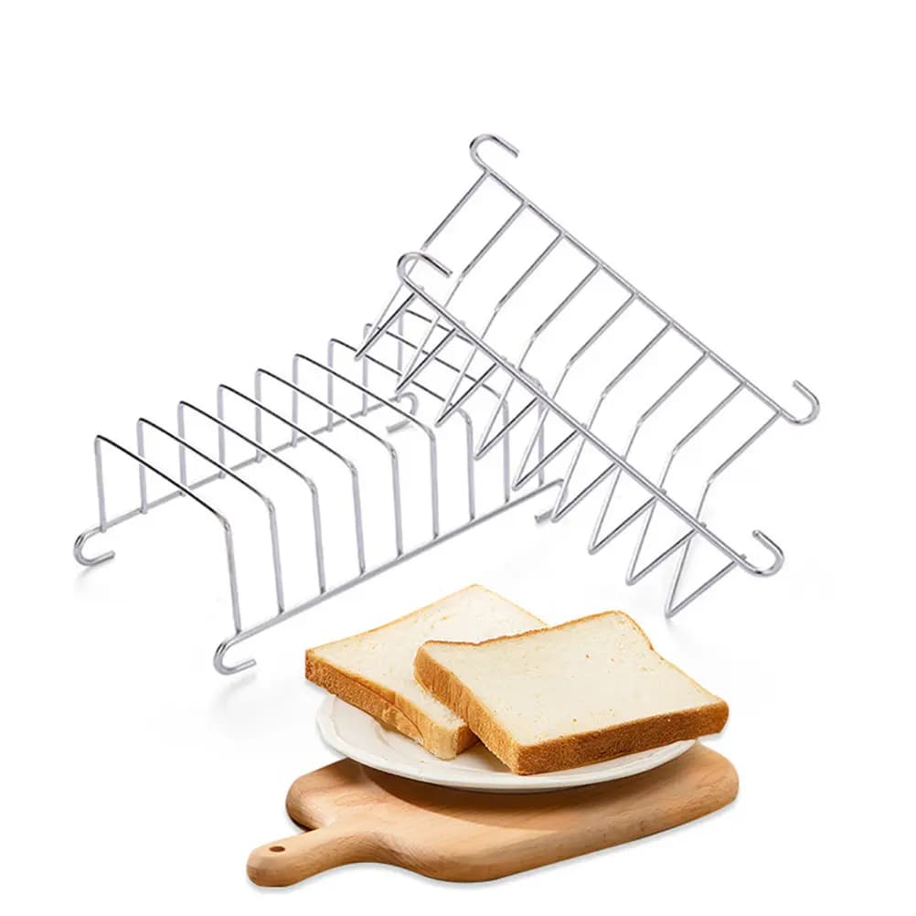 3Pcs Stainless Steel Toast Rack Bread Holder Air Fryer Insert Kitchen Drying Dish Rack Organizer Stand Stand for Air Fryer