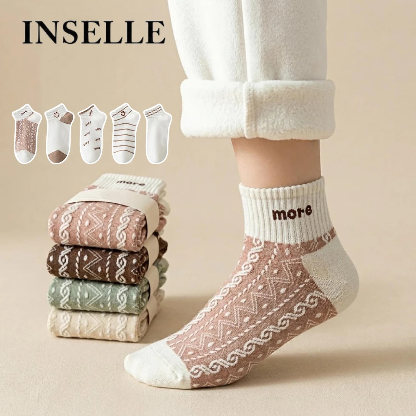 Loss making impulse! Women's pure cotton mid tube socks for spring and summer, thin, ins style