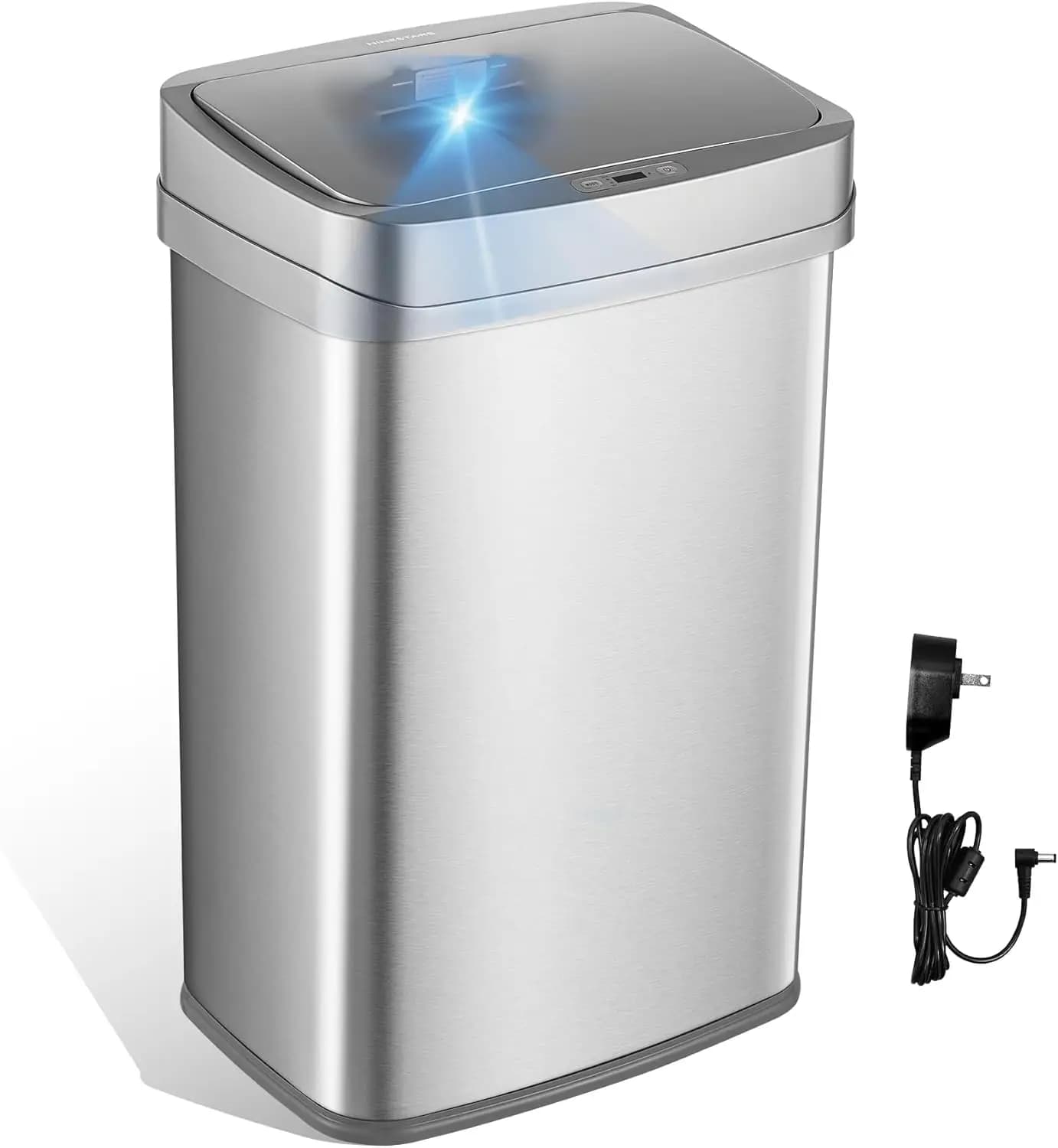 Cestino Intelligente Neutralizzatore di Odori da 13 Galloni, Purificazione Doppia UV + Ozono, Bidone della Spazzatura con Sensore di Movimento per il Controllo degli Odori, Alimentazione Universale