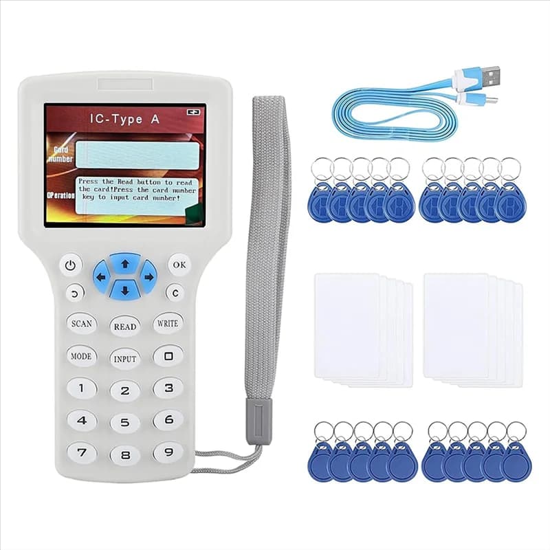 Bruciatore per lettore di schede RFID B16C avanzato: scanner NFC portatile con decodificatore RFID a 10 frequenze in inglese IC/ID per carte 125Khz 13,56Mhz