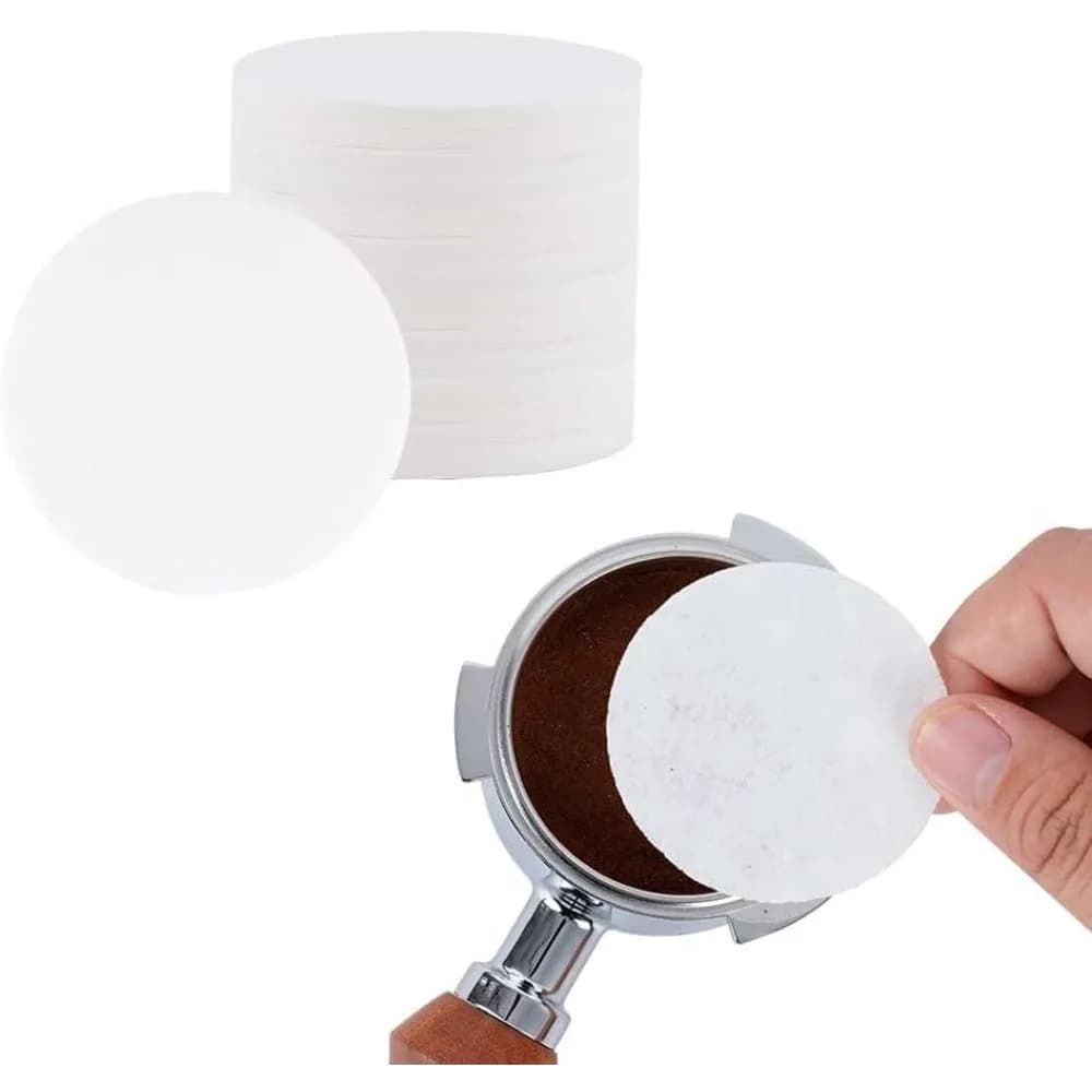 Unbleached 51mm Espresso Paper Filters 100 Pack Natural Brown Coffee Filter Papers Compatible with Espresso Machines Portafilter Baskets and Coffee Makers Reusable Eco Friendly Disposable Filters for Perfect Extraction