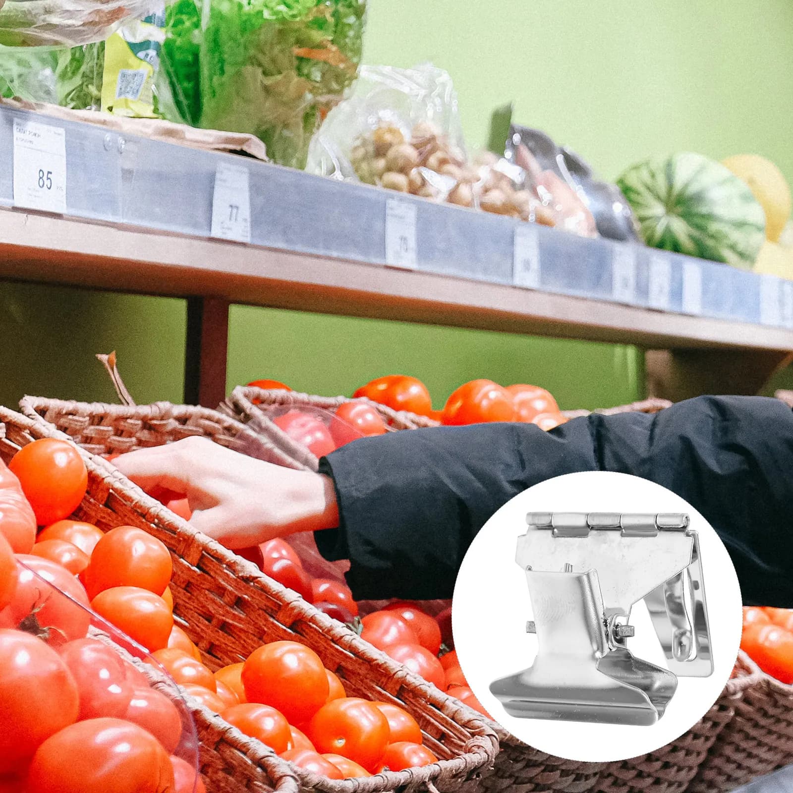 Clip Porta Prezzi in Acciaio Inossidabile (10 Pezzi) - Espositore Versatile per Supermercati, Panetterie, Scaffali e Cesti
