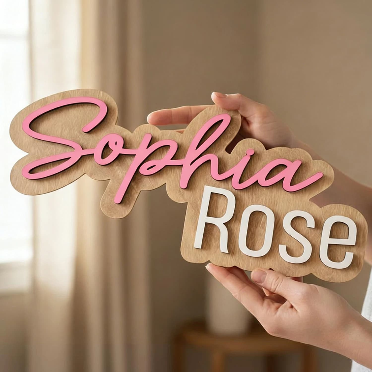 1pc wooden double-layer letter door sign, custom content, home decoration, bedroom wall decoration, holiday gift,