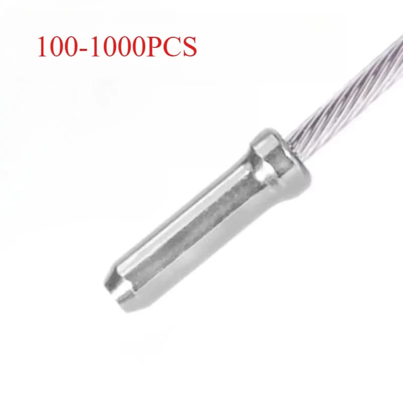 100-1000PCS Linea di bicicletta Tubo Coda Tappi terminali Linea freno Deragliatore Filo del cambio Tappi terminali Punte Crimps MTB Tappo cavo freno bici
