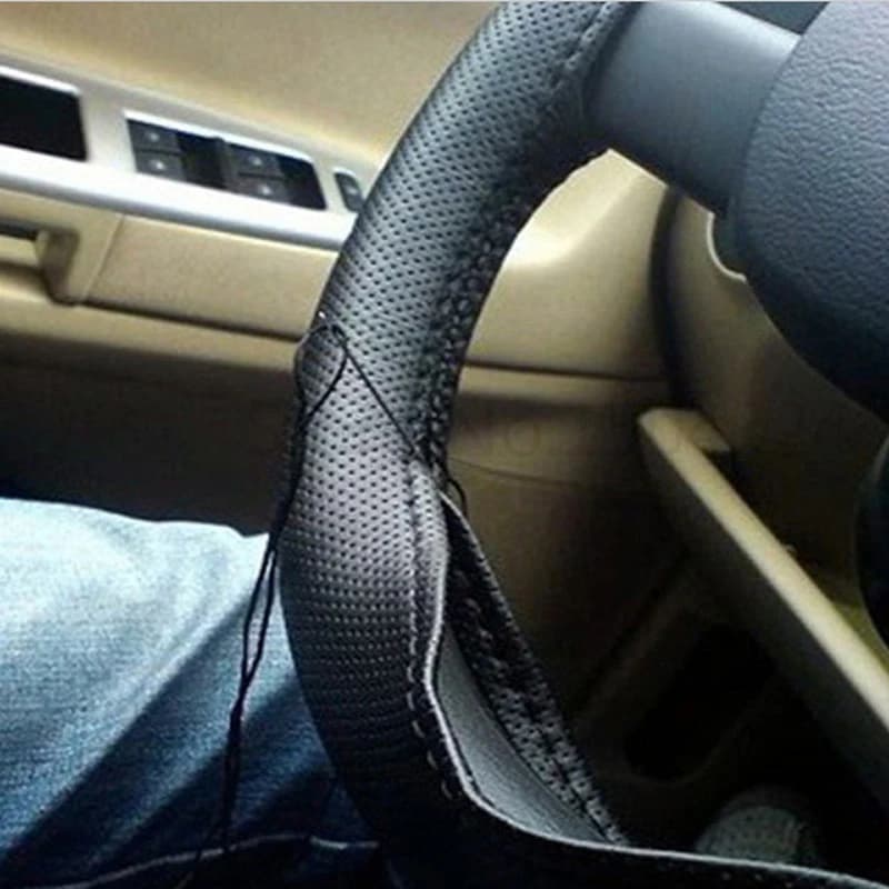 Car cover with needles and artificial leather thread diameter 38 cm braid on steering wheel car accessories