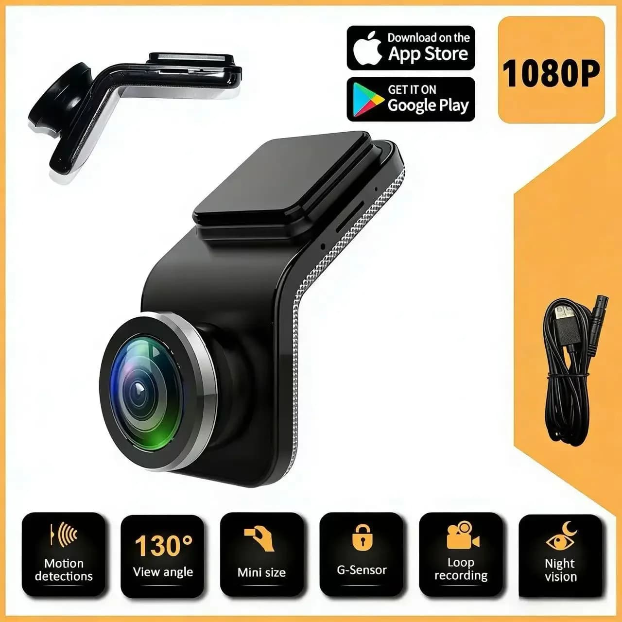1080P HD camera with ADAS driving assistance, DVR car recorder, Dash Cam USB WIFI for Android DVD player for cars with night vision.
