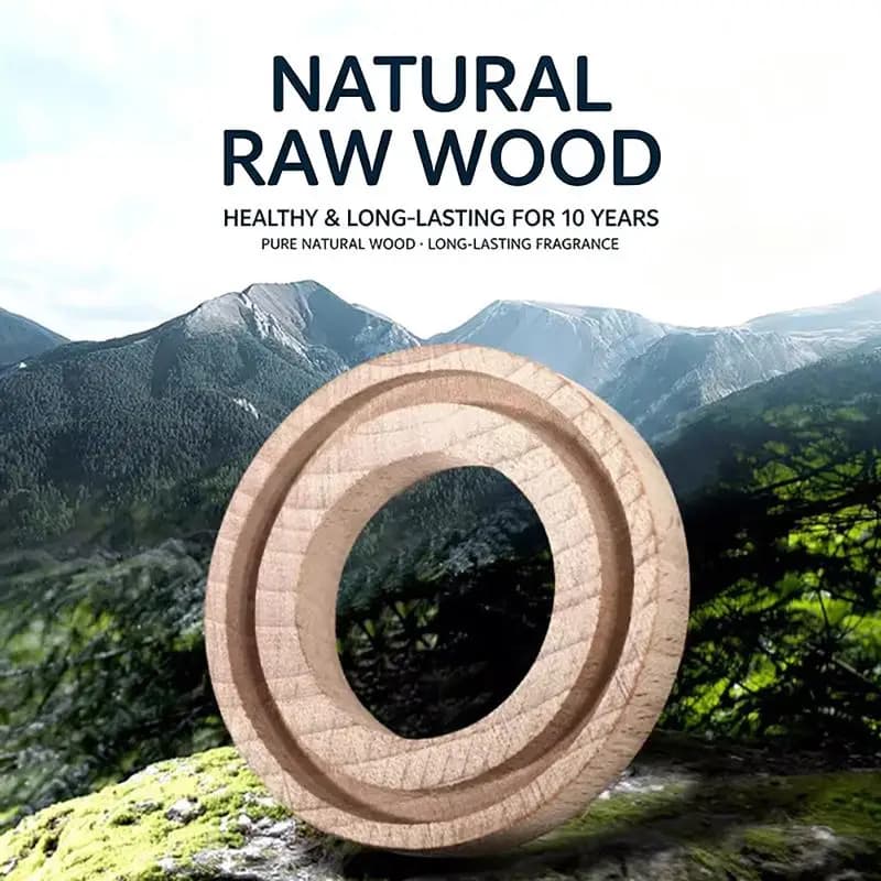 5/10Pcs Natural Wooden Car Air Freshener Circular Aromatherapy Essential Oil Diffuser for Auto Home Office