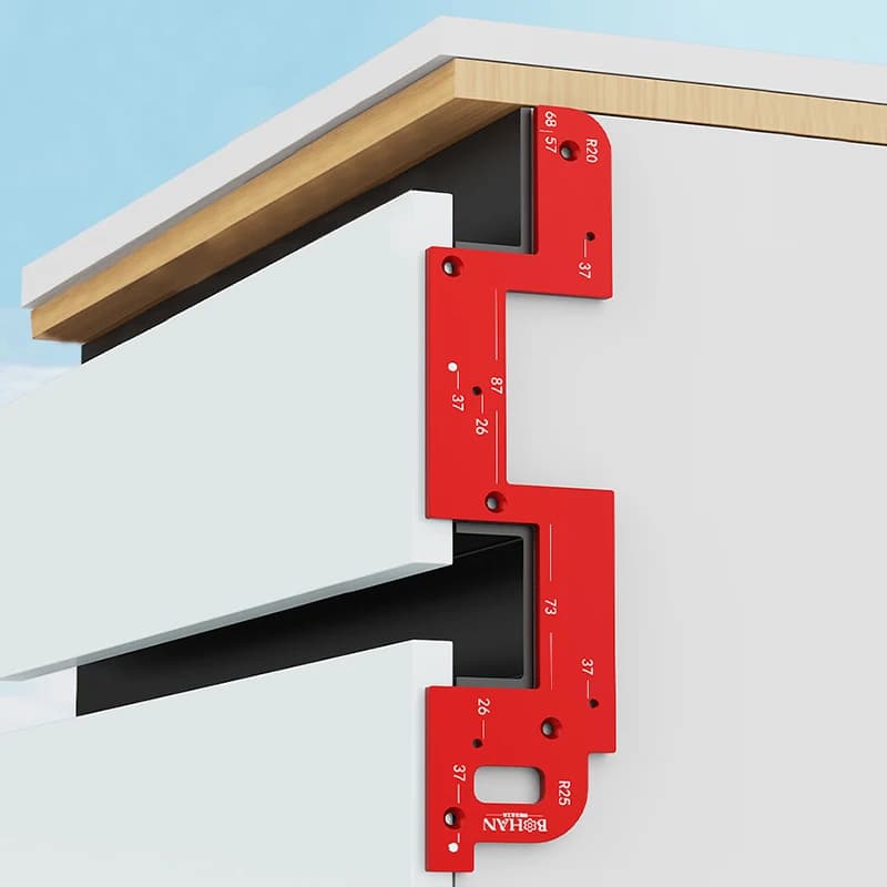 Scanning model with invisible built-in handle, for wardrobe, kitchen handle, closet door, no handle required groove positioning tool