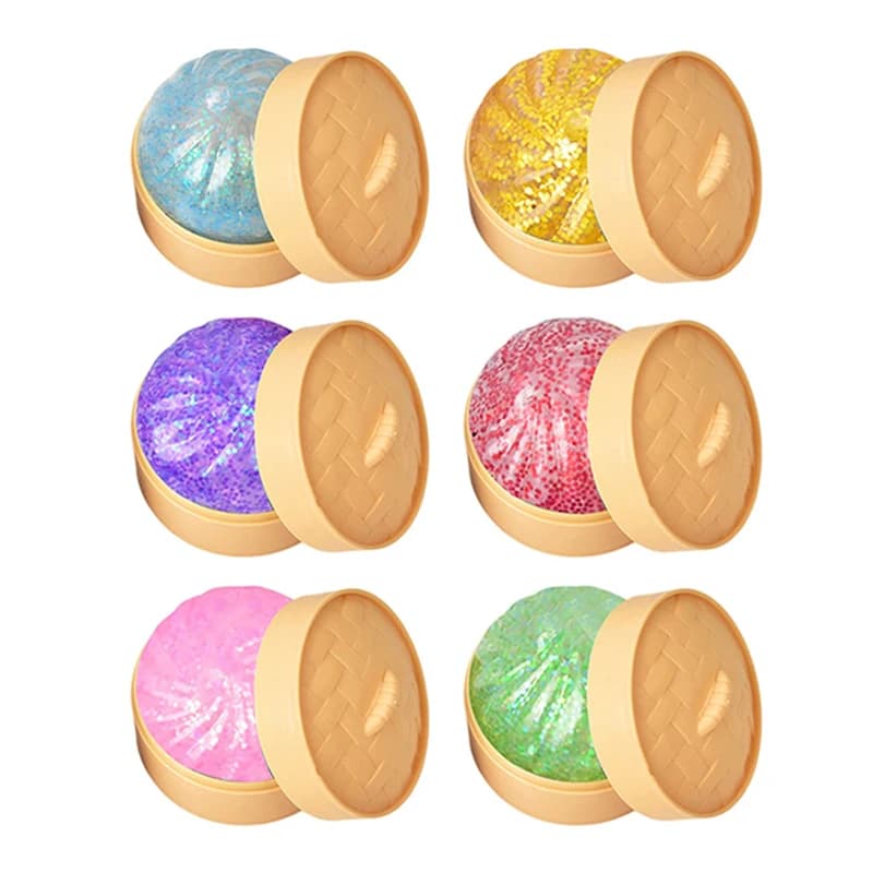 Glitter Dumpling Squishy ULTRA RARE Gold Glitter Hidden Edition Dumplings Sensory Steamer Soft TPR Dough Ball f Dumpling Squishy