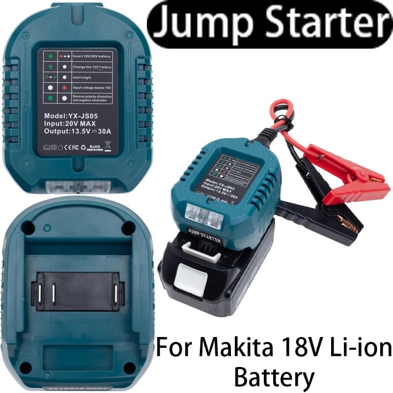 Avviatore di Emergenza per Batterie Makita 18V Li-ion, Caricabatterie Portatile per Auto, Accessorio Utensile