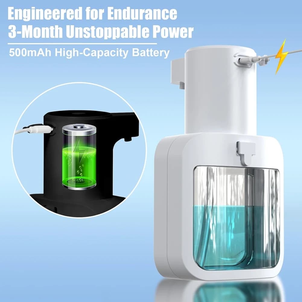 A07R Dispenser automatico elettrico di sapone schiumogeno 17 Oz/500 ml, dispenser di sapone per mani e piatti senza contatto - Per cucina e bagno