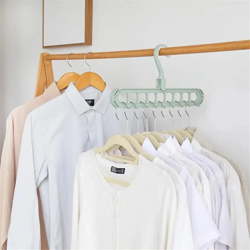 Multi Functional Hanger 9 Slot Clothes Magic Hangers Plastic Hook for Closet Organization and Laundry