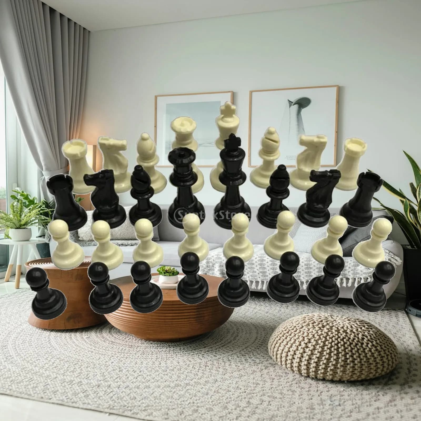 Chess Pieces Set Chessmen Pieces 95mm King for Adult Children Gift No Board