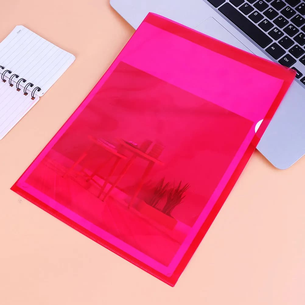 10 Pezzi Cartelle Portadocumenti A4 in Plastica Trasparente a Forma di L per Documenti, Rapporti, Presentazioni, Scuola, Ufficio, Archiviazione, Leggere