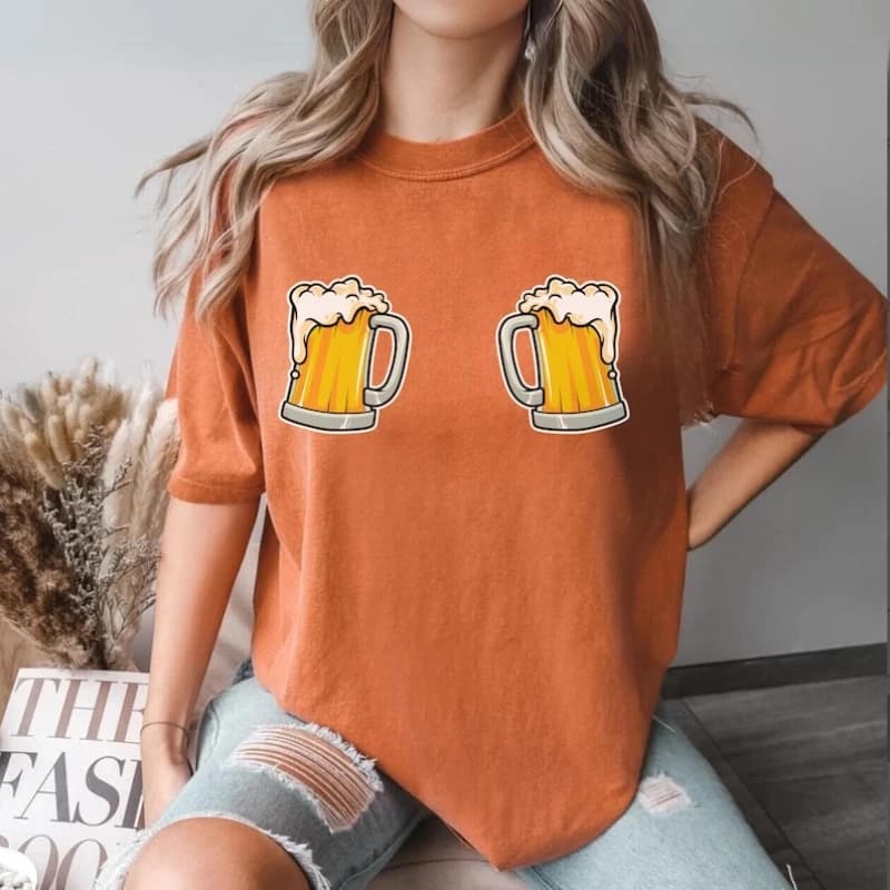 Camicia dell'Oktoberfest in cotone divertente maglietta del festival della birra abbigliamento casual per bere tazze da birra regalo di design per gli amanti della birra stile bavarese