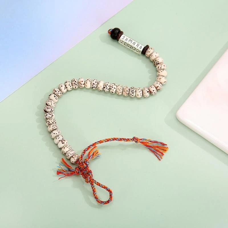 J78F Bracciale Mantra a sei caratteri Bracciale tessuto a mano Ricchezza Fortuna Bracciale con perline per uomo Donna Amuleto