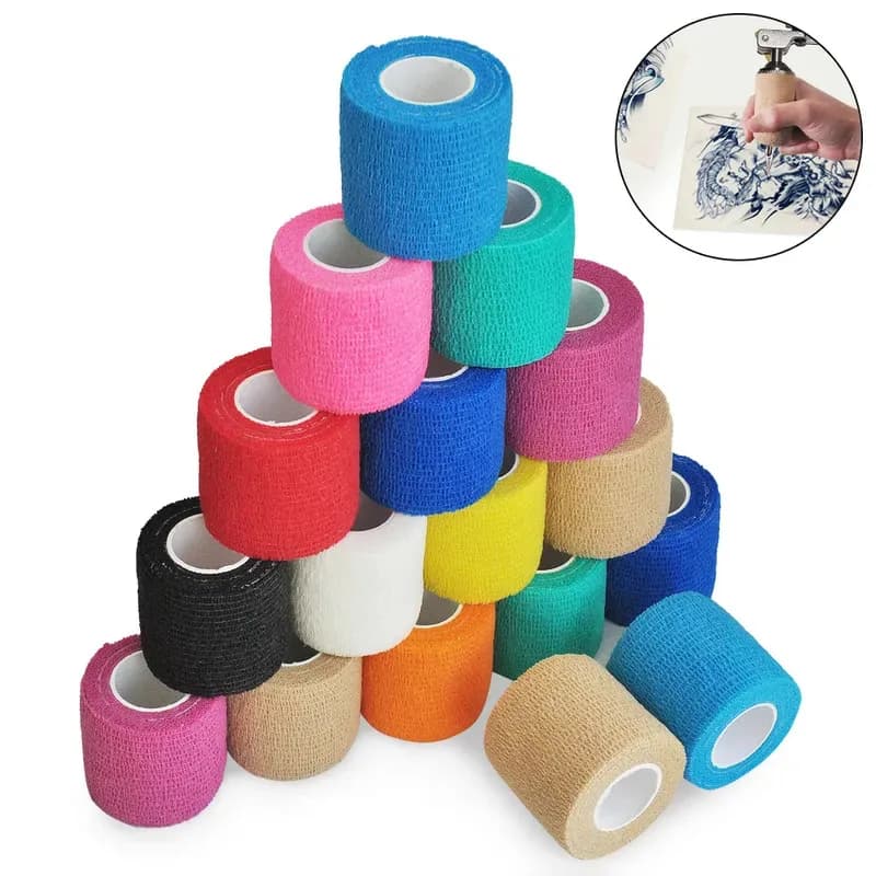 12 Pezzi 4,8m Benda Elastica Adesiva Colorata per Sport, Nastro Elastoplast per Supporto Ginocchio, Dita, Caviglia, Palmo, Spalla