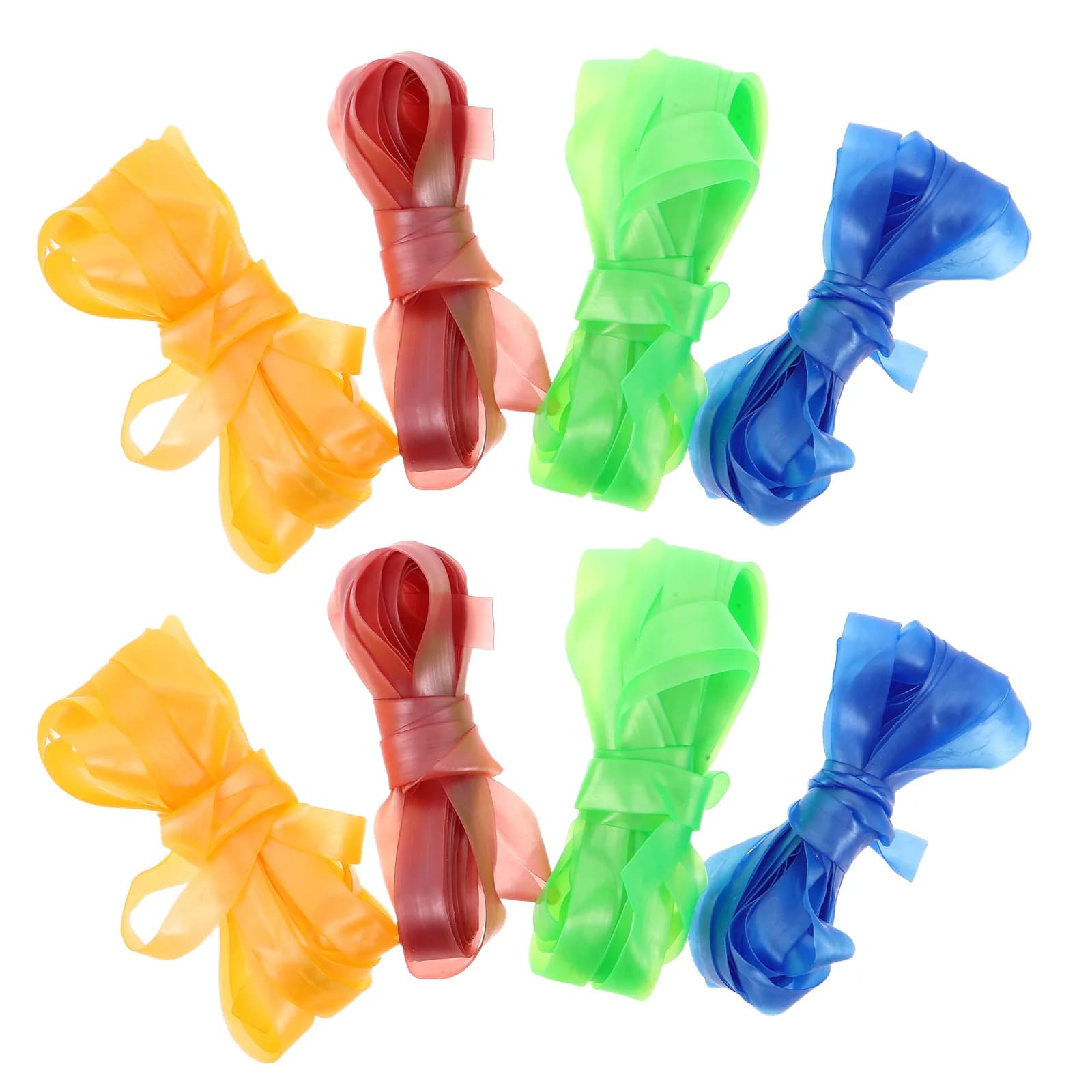 8Pcs Elastic Jump Rope Set Vibrant Yellow Green Blue Pink Adjustable Stretch Chinese Skipping Rope for Outdoor