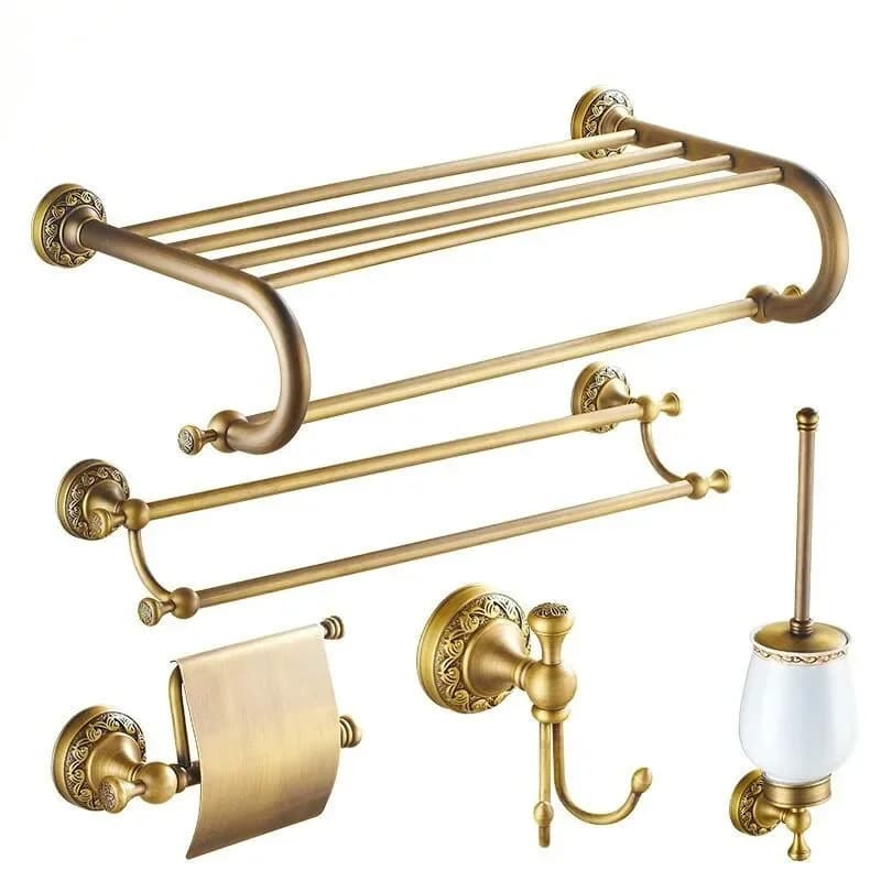Accessori da bagno moderni in ottone serie da bagno anello da bagno porta carta igienica portabicchieri gancio per accappatoio portasciugamani Set di accessori per il bagno