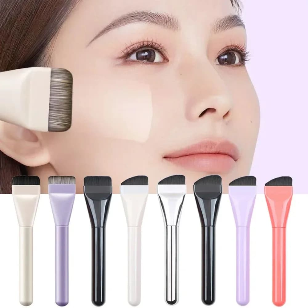 Flat Top Foundation Brushes Flat Angled Face Contour Foundation Liquid Cream Bronzer Buffing Makeup Tool Cosmetic Puff Blender