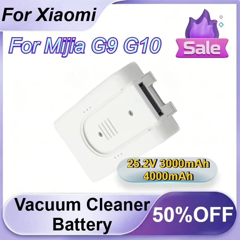 for Xiaomi Mijia G9 G10 Vacuum Cleaner Battery 25.2V 3000mAh 4000mAh Rechargeable Battery