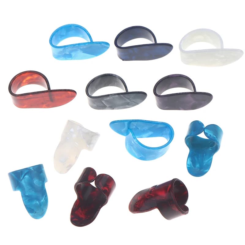 12Pcs Anti-Slip Guitar Finger Picks Thumb Index Finger Protector for Acoustic Electric Bass Guitar Fingerstyle