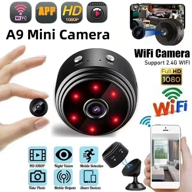 A9 Mini Camera1080P WiFi Monitoraggio originale Protezione di sicurezza con movimento Versione notturna Telecamere di sorveglian