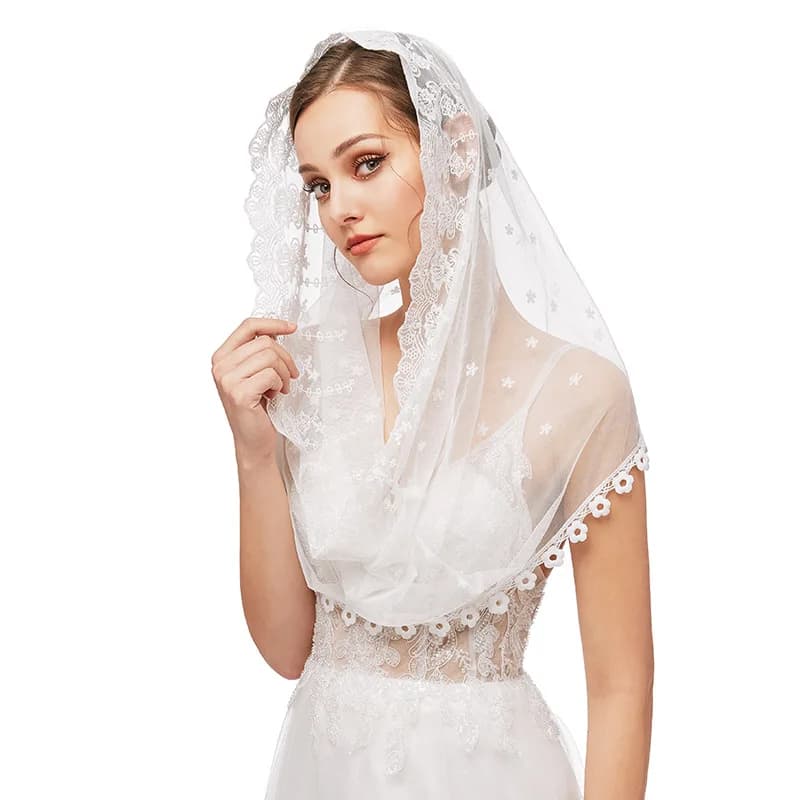 Lace Mantilla Church Veils Spanish Muslim Head Covering Scarf Shawl For Women Christian Catholic Chapels Veil For Bride Wedding