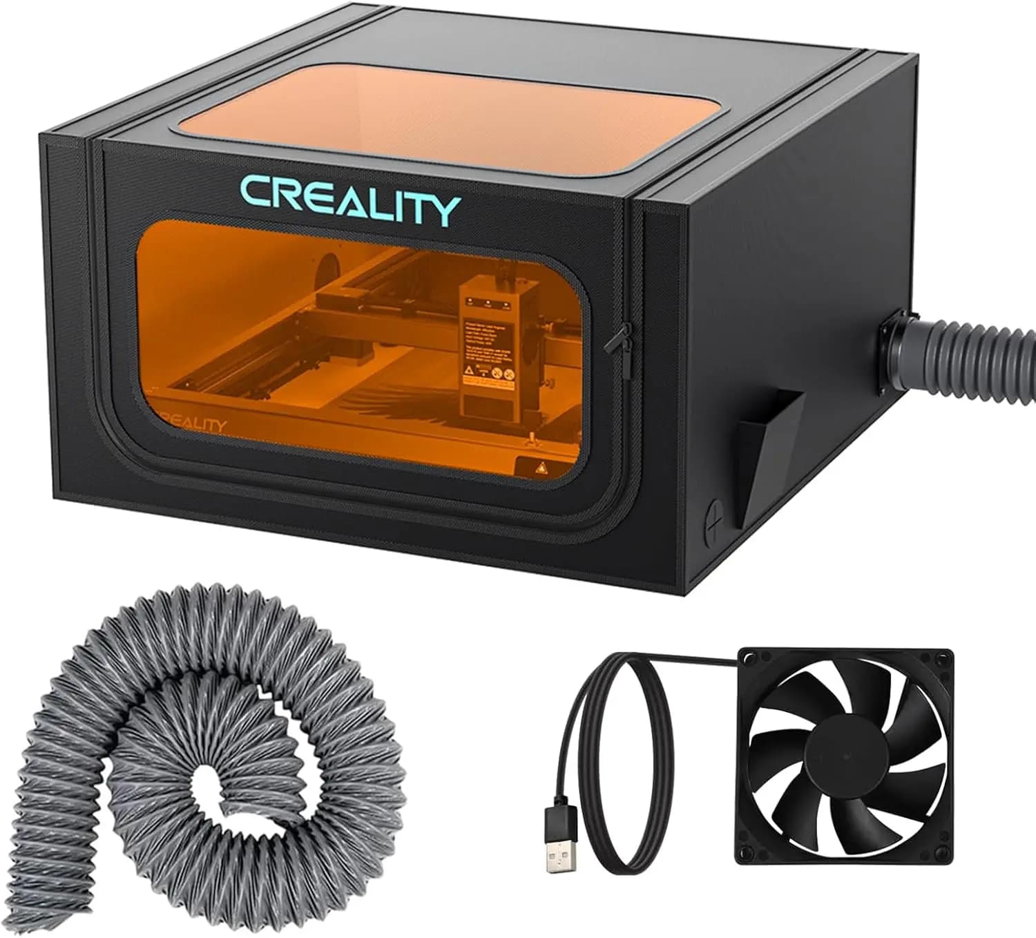 Laser Engraver Enclosure with Smoke Vent, 28.3x28.3x15.7in Protective Cover, Fireproof & Eye Protection