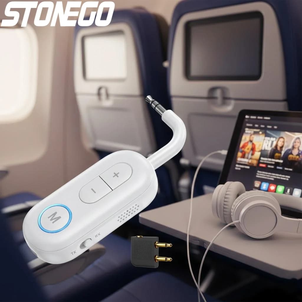 Bluetooth 5.3 Wireless Audio Adapter for TV, Air, Transmitter and Receiver with 3.5mm Jack for Speakers Car and Headphones