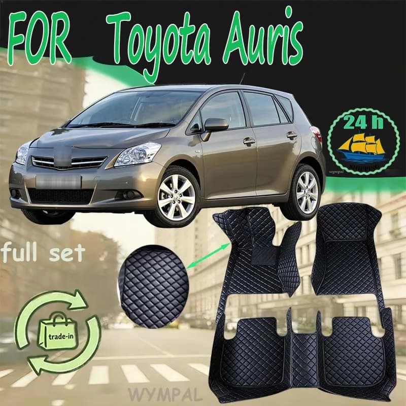 LUSSO Tappetino per auto in pelle artificiale personalizzato per Toyota Auris 2006 2007 2008 2009 2010 Proteggi l'interno del tuo veicolo
