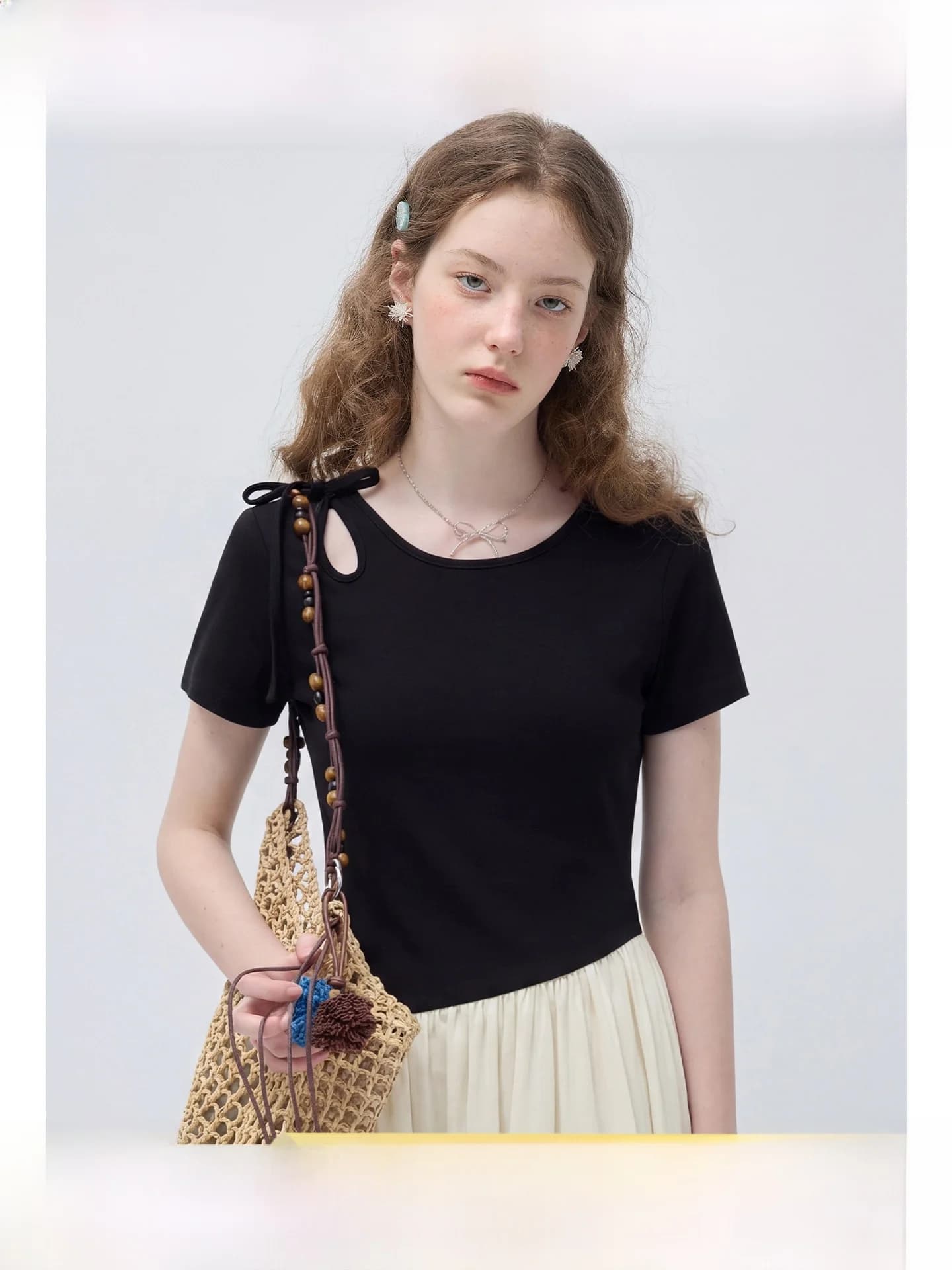 Large Size Women's Fake Two-Piece Dress Slimming Long Summer Commute Casual Belted A-Line Skirt Short Sleeve round Neck Dress