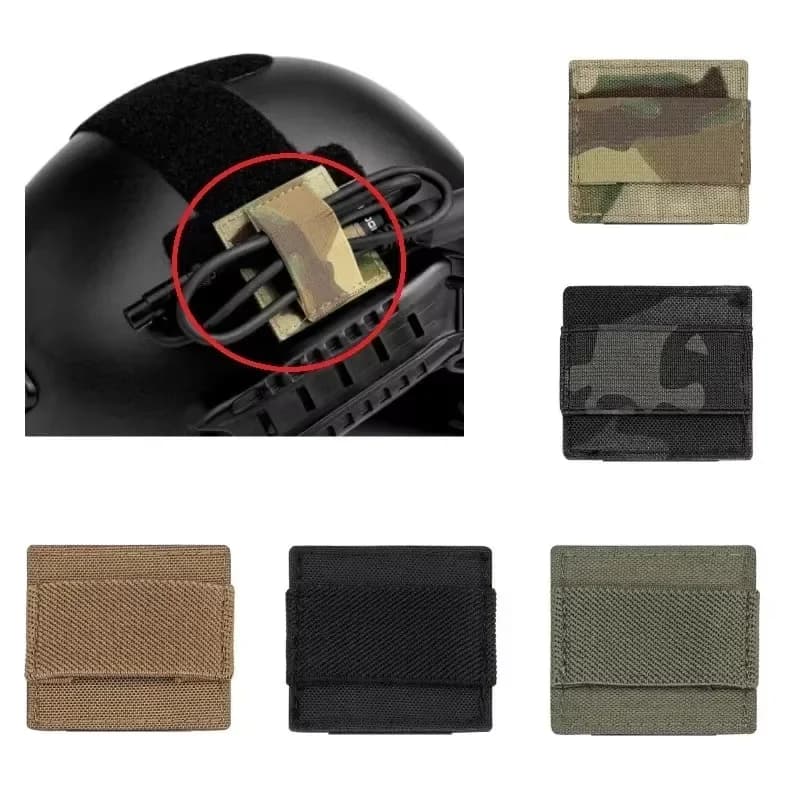 Cavo citofono tattico per cuffie Cinghia da raccolta Organizzatore elastico Cablaggio per cuffie Adesivo ad anello con gancio Adesivo per casco