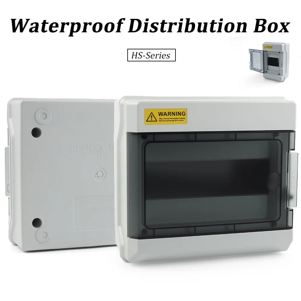 HS Series IP65 Weatherproof Distribution Box 4-36 Way ABS Plastic Electrical Enclosure Wall-mounted Outdoor Switch Junction Box