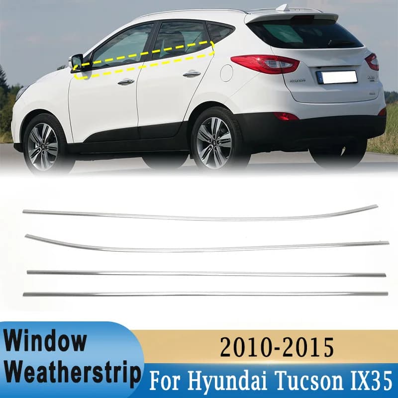 4 pezzi guarnizione in vetro per finestra per Hyundai Tuscon IX35 2010-2015 porta esterna cinture di tenuta striscia di tenuta a pressione 82210-2S000