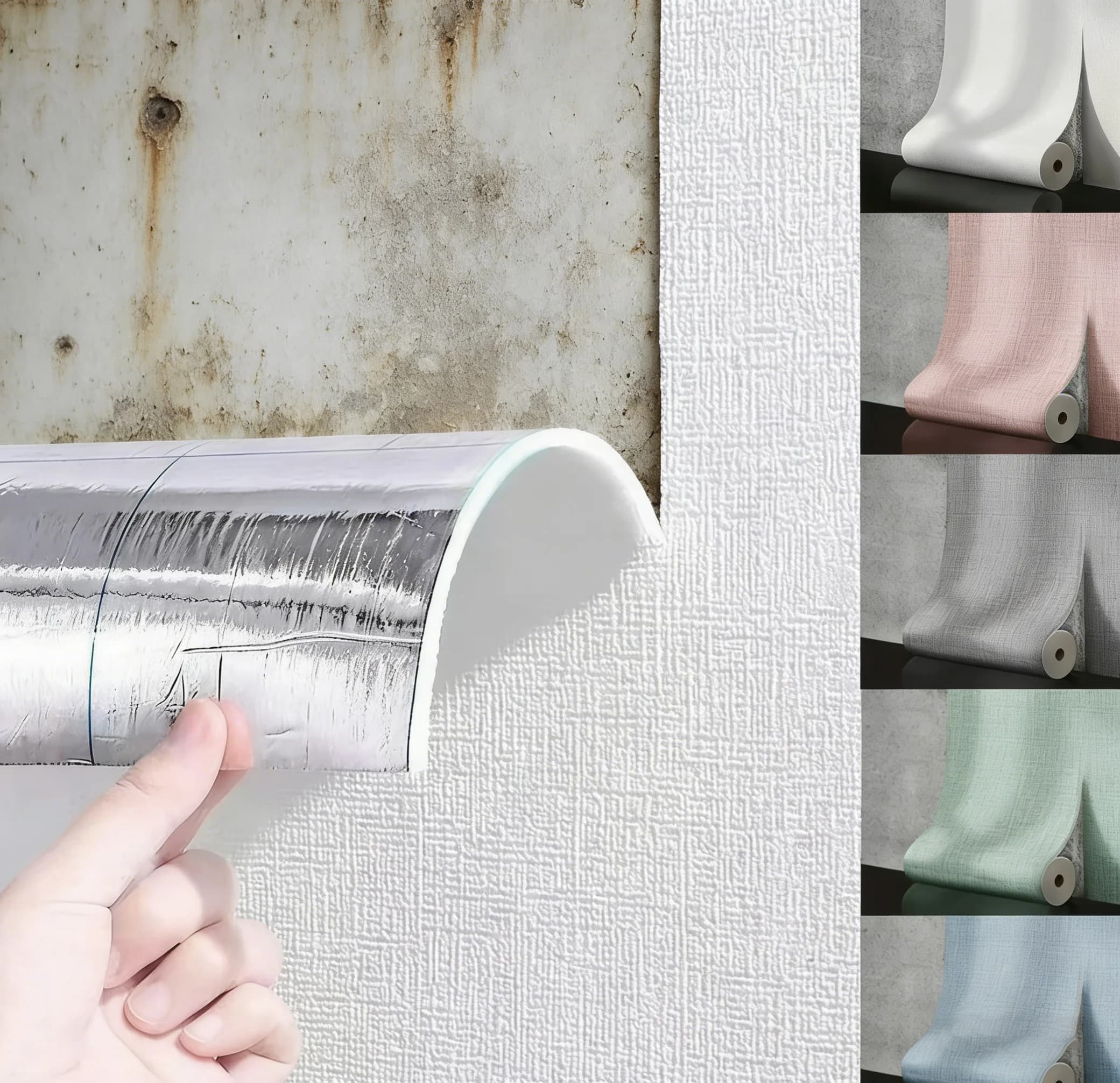 Pannello Murale 3D in Schiuma di Lino Autoadesivo 50cm, PVC Testurizzato Impermeabile Insonorizzato Rimovibile, Adesivo Murale Decorativo per Casa