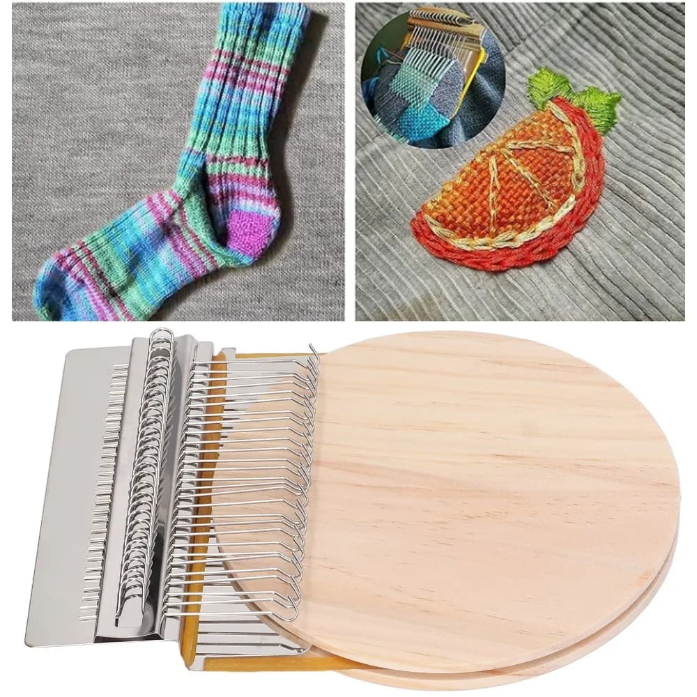Creative Mini Size Knitting Machine Portable 28 Needles Weaving Loom Handmade Compact Craft Machine Fabric Making