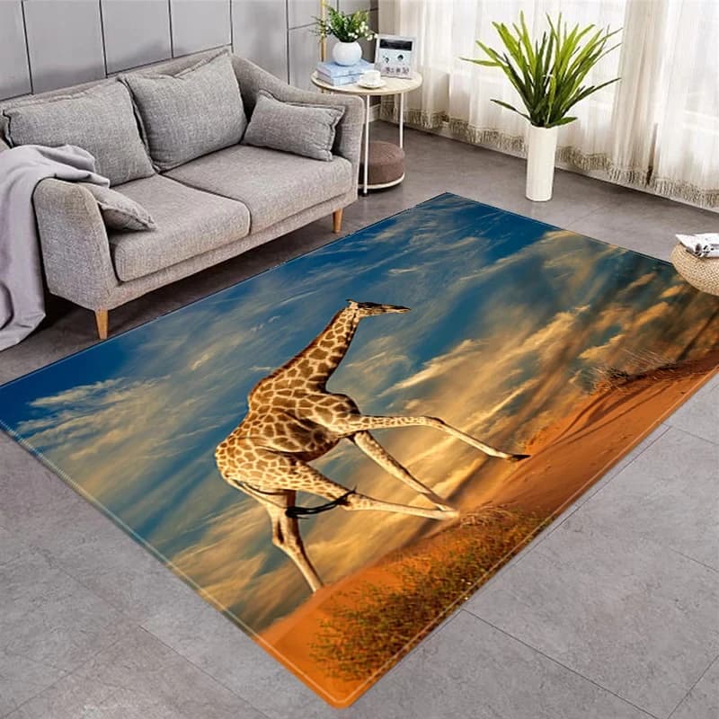 Carpet with animal print giraffe, carpet for home, living room, bedroom, yoga mats, polyester mat for dorm, kitchen mat, bathroom, entrance