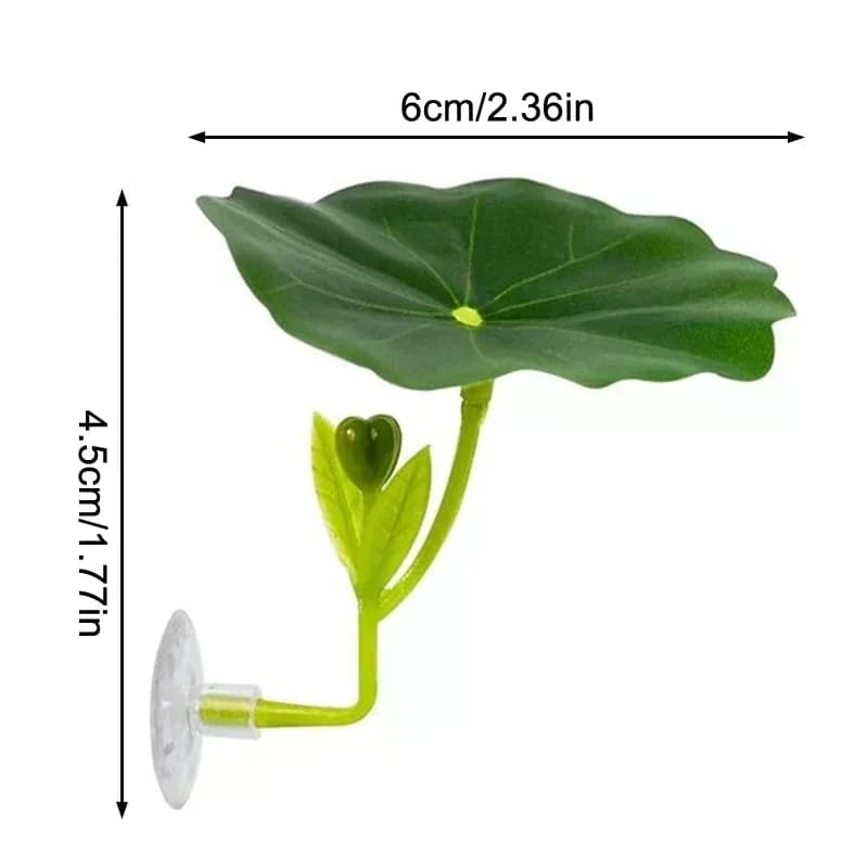 Amaca a foglia per pesci Betta, decorazione per acquario, posto di riposo antistress per acquario con ventosa, decorazione con piante finte