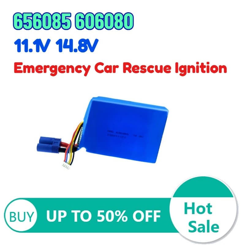 11.1V14.8V Emergency Car Rescue Ignition 656085 606080 High Magnification Starter Pack Replacement Battery Pack